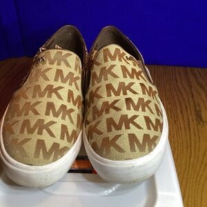 Michael Kors Brown and Tan Monogram Sneakers